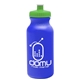 aerial view a royal blue bottle & lime green lid 20 oz the omni color bike bottle with push pull lid, image 1 of 2