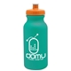 aerial view a teal bottle & orange lid 20 oz the omni color bike bottle with push pull lid, image 1 of 2