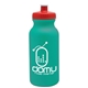 aerial view a teal bottle & red lid 20 oz the omni color bike bottle with push pull lid, image 1 of 2