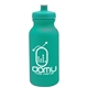 aerial view a teal bottle & teal lid 20 oz the omni color bike bottle with push pull lid, image 1 of 2
