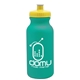 aerial view a teal bottle & yellow lid 20 oz the omni color bike bottle with push pull lid, image 1 of 2