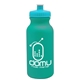 aerial view a teal bottle & cyan lid 20 oz the omni color bike bottle with push pull lid, image 1 of 2