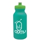aerial view a teal bottle & lime green lid 20 oz the omni color bike bottle with push pull lid, image 1 of 2