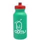 aerial view a turquoise bottle & red lid 20 oz the omni color bike bottle with push pull lid, image 1 of 2
