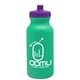 a turquoise bottle & violet lid 20 oz the omni color bike bottle with push pull lid