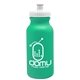 aerial view a turquoise bottle & white lid 20 oz the omni color bike bottle with push pull lid, image 1 of 2