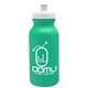 aerial view a turquoise bottle & white lid 20 oz the omni color bike bottle with push pull lid, image 1 of 2