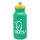 aerial view a turquoise bottle & yellow lid 20 oz the omni color bike bottle with push pull lid, image 1 of 2