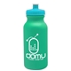 aerial view a turquoise bottle & cyan lid 20 oz the omni color bike bottle with push pull lid, image 1 of 2