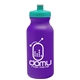 aerial view a violet bottle & teal lid 20 oz the omni color bike bottle with push pull lid, image 1 of 2
