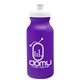 aerial view a violet bottle & white lid 20 oz the omni color bike bottle with push pull lid, image 1 of 2