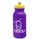 aerial view a violet bottle & yellow lid 20 oz the omni color bike bottle with push pull lid, image 1 of 2