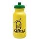 aerial view a yellow bottle & green lid 20 oz the omni color bike bottle with push pull lid, image 1 of 2