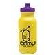 a yellow bottle & violet lid 20 oz the omni color bike bottle with push pull lid