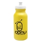 aerial view a yellow bottle & white lid 20 oz the omni color bike bottle with push pull lid, image 1 of 2