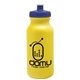 aerial view a yellow bottle & navy blue lid 20 oz the omni color bike bottle with push pull lid, image 1 of 2