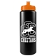 a black bottle & orange lid garyline(r) quart sport bottle with push - pull lid - 32 oz