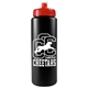 a black bottle & red lid garyline(r) quart sport bottle with push - pull lid - 32 oz