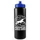 a black bottle & royal blue lid garyline(r) quart sport bottle with push - pull lid - 32 oz