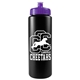 a black bottle & violet lid garyline(r) quart sport bottle with push - pull lid - 32 oz