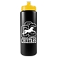 a black bottle & yellow lid garyline(r) quart sport bottle with push - pull lid - 32 oz