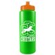 a neon green bottle & orange lid garyline(r) quart sport bottle with push - pull lid - 32 oz