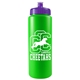 a neon green bottle & violet lid garyline(r) quart sport bottle with push - pull lid - 32 oz