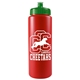 a red bottle & green lid garyline(r) quart sport bottle with push - pull lid - 32 oz