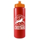 a red bottle & orange lid garyline(r) quart sport bottle with push - pull lid - 32 oz