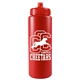 aerial view a red bottle & red lid garyline(r) quart sport bottle with push - pull lid - 32 oz, image 1 of 2
