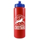 a red bottle & royal blue lid garyline(r) quart sport bottle with push - pull lid - 32 oz
