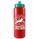 a red bottle & teal lid garyline(r) quart sport bottle with push - pull lid - 32 oz