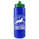 a royal blue bottle & green lid garyline(r) quart sport bottle with push - pull lid - 32 oz