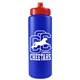 a royal blue bottle & red lid garyline(r) quart sport bottle with push - pull lid - 32 oz