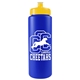 a royal blue bottle & yellow lid the sports quart - 32 oz sports bottle