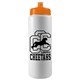 a white bottle & orange lid garyline(r) quart sport bottle with push - pull lid - 32 oz