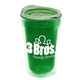 a transparent green 14 oz transparent tumbler