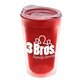 a transparent red 14 oz transparent tumbler