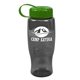 a smoke bottle & green lid poly - pure - 27 oz transparent bottle with tethered lid