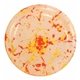 aerial view a yellow/orange fun 9 confetti flying disc, image 1 of 2