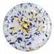aerial view a blue/yellow fun 9 confetti flying disc, image 1 of 2