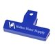 aerial view a royal blue individually polybagged 4 bag clip, image 1 of 2