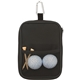 aerial view a black valuables zippered pouch, image 1 of 4