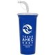a royal blue cup & white lid super sipper - 32 oz sport sipper with straw