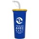 a royal blue cup & yellow lid super sipper - 32 oz sport sipper with straw