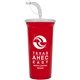 a red cup & white lid super sipper - 32 oz sport sipper with straw