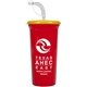 a red cup & yellow lid super sipper - 32 oz sport sipper with straw