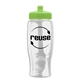 a clear bottle & lime green lid poly - pure - 27 oz transparent bottle with push pull lid