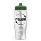 a clear bottle & green lid poly - pure - 27 oz transparent bottle with push pull lid