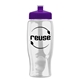 a clear bottle & violet lid poly - pure - 27 oz transparent bottle with push pull lid